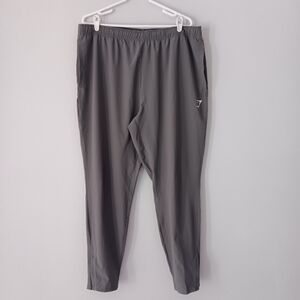 Gymshark Fitness Track Lightweight Tapered Pants Pockets Grey White XXL